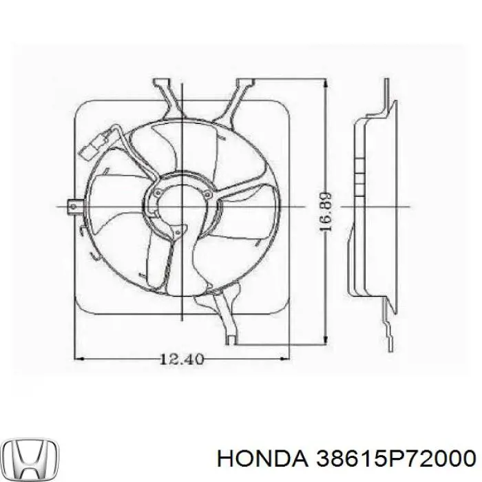 38615P72000 Honda difusor de radiador, aire acondicionado, completo con motor y rodete