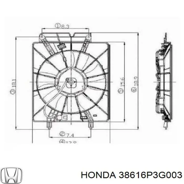 38616P3G003 Honda motor de ventilador aire acondicionado