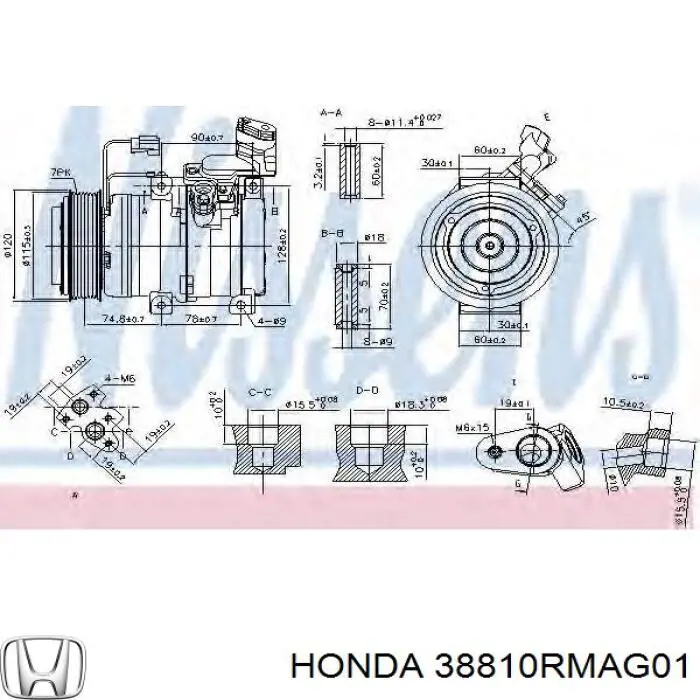 Comprar 38810RMAG01 Honda Compresor de aire acondicionado coche