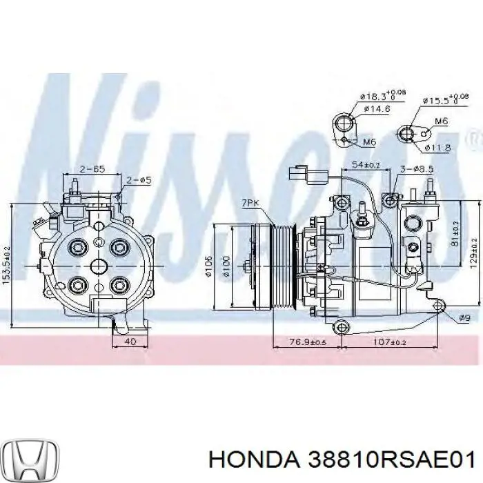 Compresor de ac Honda 38810RSAE01