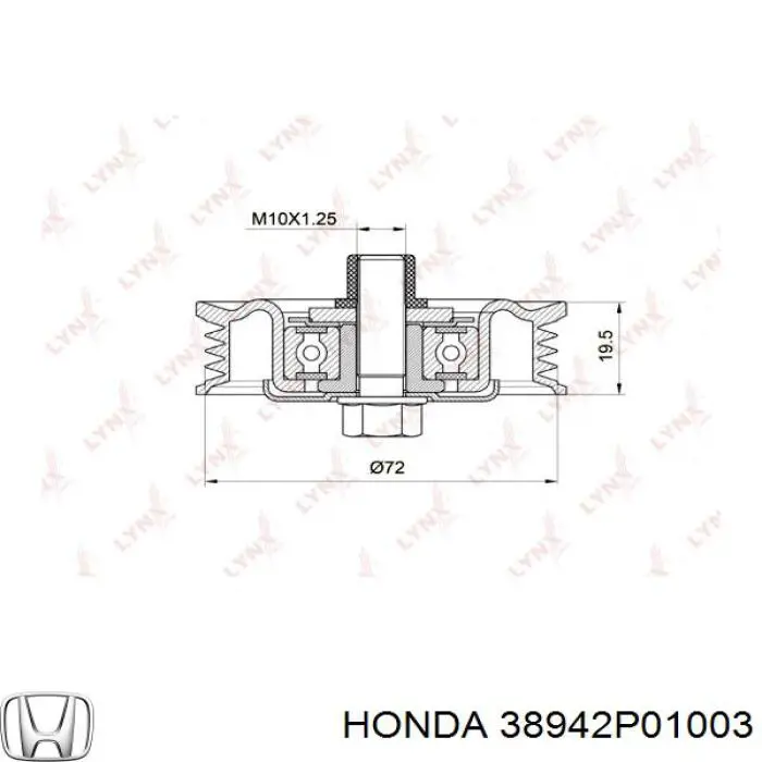 Polea tensora correa poli V 38942P01003 Honda