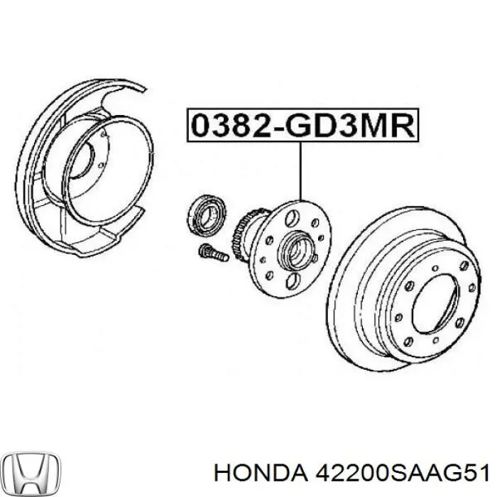 Comprar 42200SAAG51 Honda Cubo de rueda, Eje trasero
