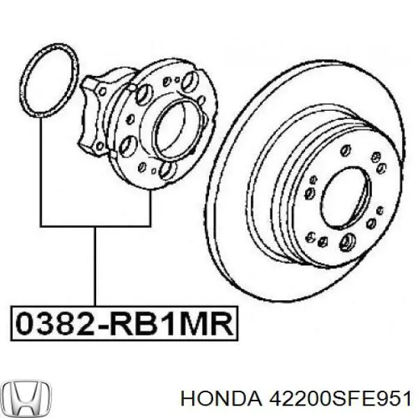 42200SFE951 Honda cubo de rueda trasero