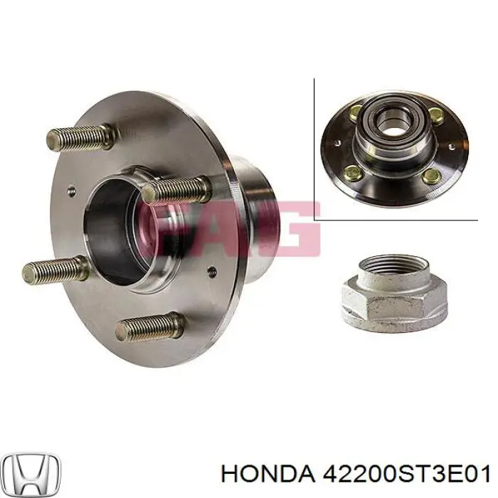 42200ST3E01 Honda Buje de rueda trasero
