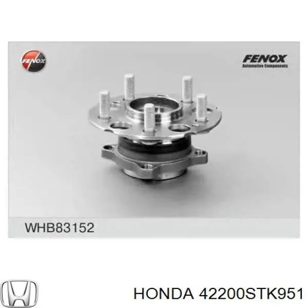 Cubo de rueda trasero 42200STK951 Honda