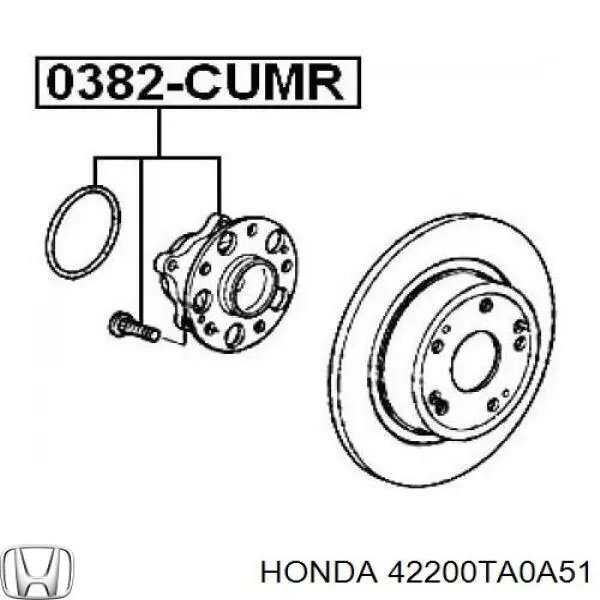 Cubo de rueda trasero 42200TA0A51 Honda