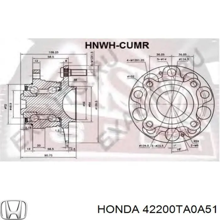 Comprar 42200TA0A51 Honda Cubo de rueda, Eje trasero