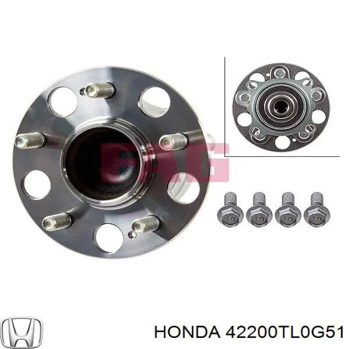 Cubo de rueda trasero 42200TL0G51 Honda