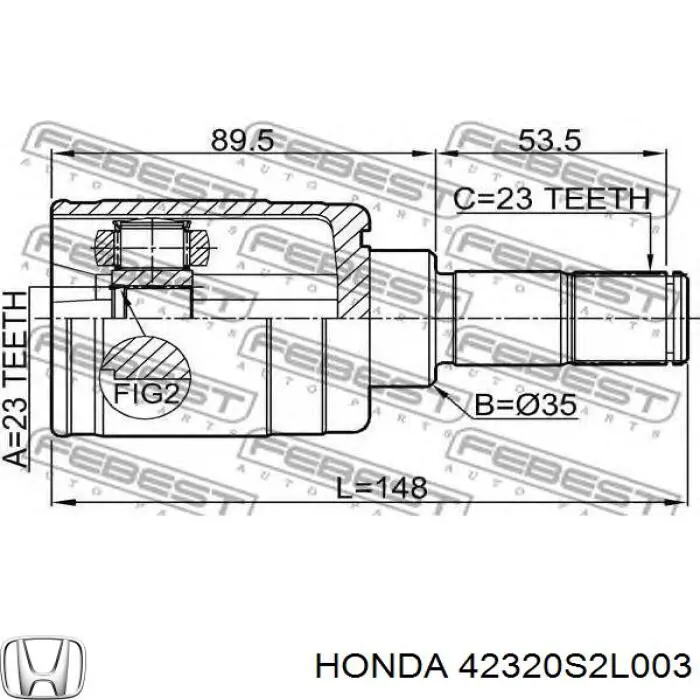 Junta homocinética interior trasera Honda 42320S2L003 precio, desde 54,92 EUR