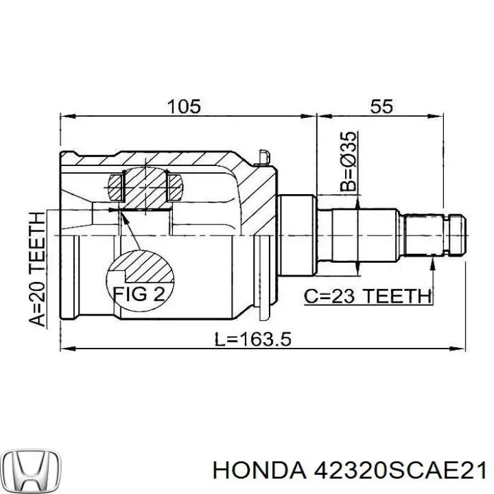 42320SCAE21 Honda fuelle, árbol de transmisión delantero interior