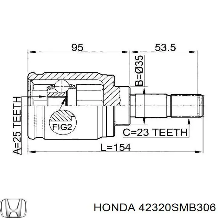 42320SMB306 Honda Junta homocinética interior trasera