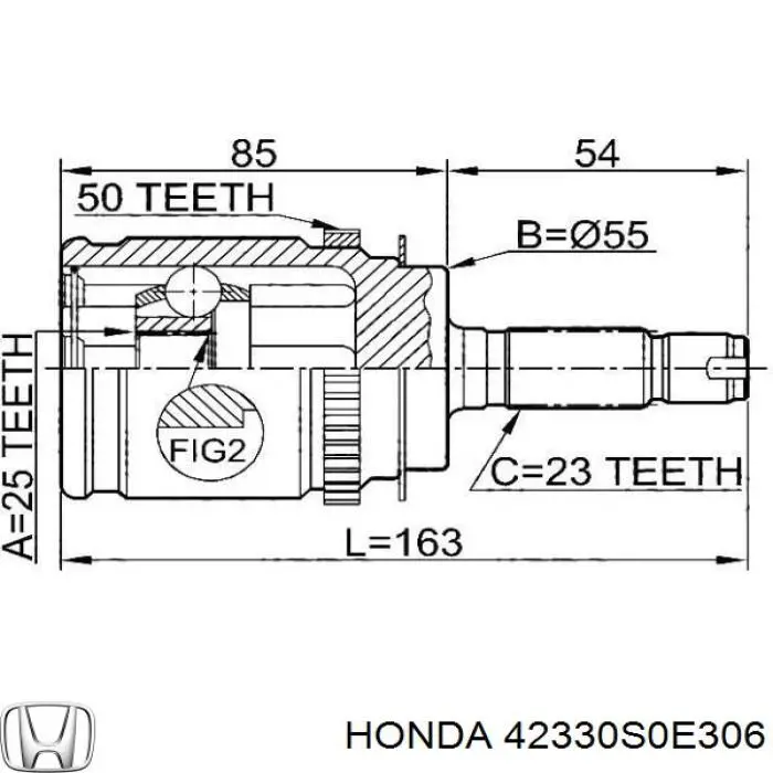 Junta homocinética exterior delantera Honda 42330S0E306 precio, desde 50,24 EUR