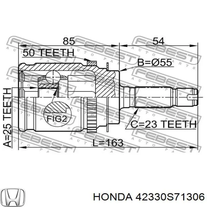 42330S71306 Honda junta homocinética exterior delantera