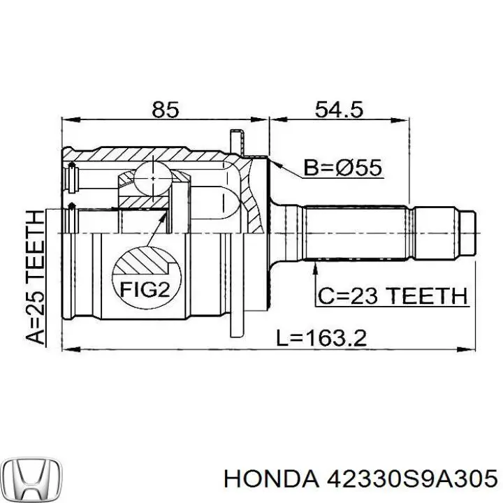 42330S9A305 Honda junta homocinética exterior trasera