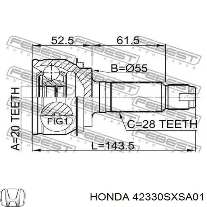 Junta homocinética exterior trasera Honda 42330SXSA01 precio, desde 48,99 EUR