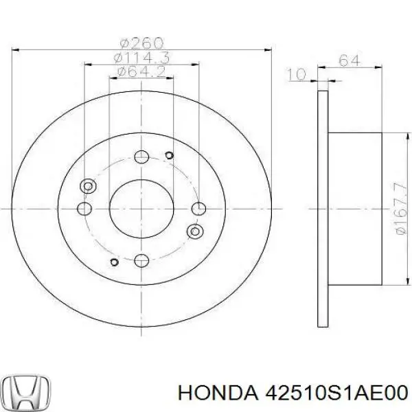 Frenos traseros Honda 42510S1AE00