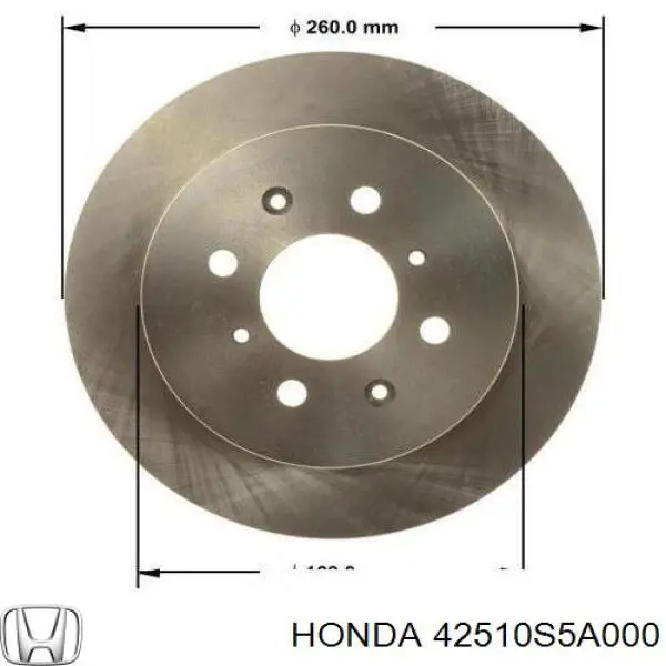 42510S5A000 Honda disco de freno trasero