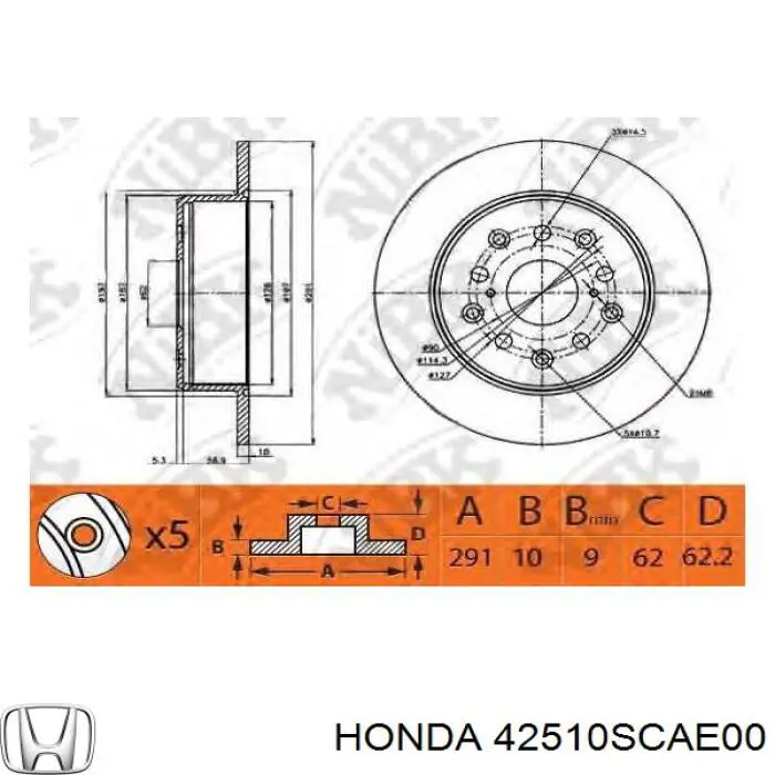 Frenos traseros Honda 42510SCAE00
