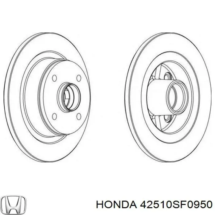 42510SF0950 Honda disco de freno trasero