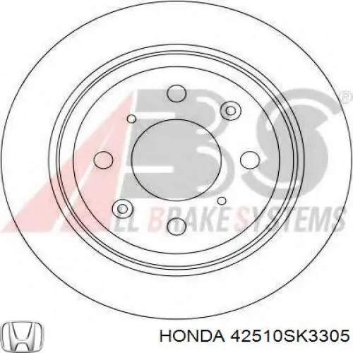 42510SK3305 Honda disco de freno trasero