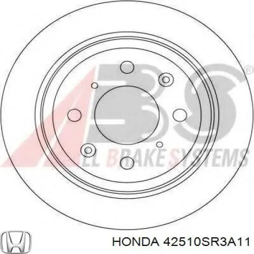 42510SR3A11 Honda disco de freno trasero