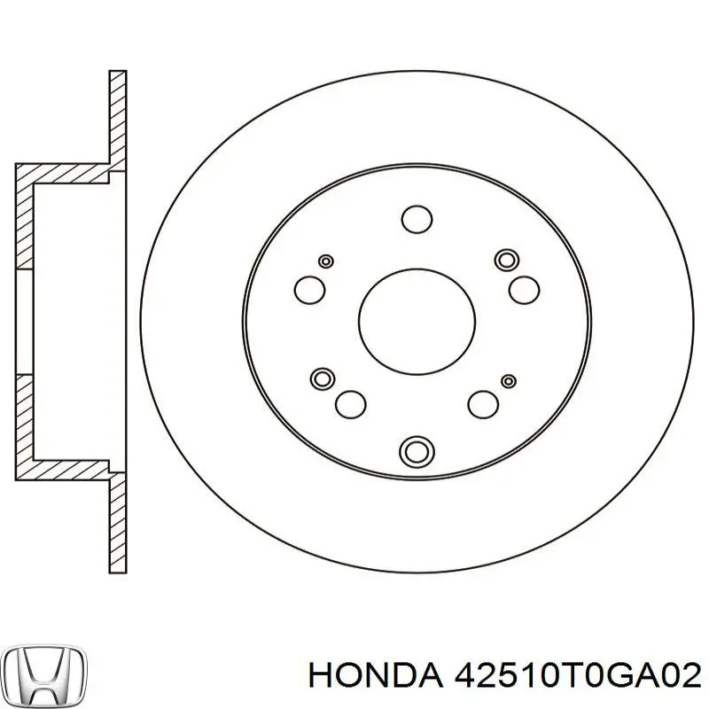 42510T0GA02 Honda disco de freno trasero