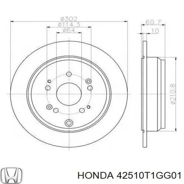 Disco de freno trasero Honda 42510T1GG01 precio, desde 30,92 EUR