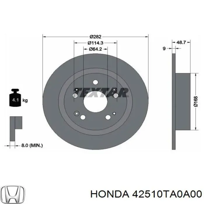 Comprar 42510TA0A00 Honda Disco de freno trasero