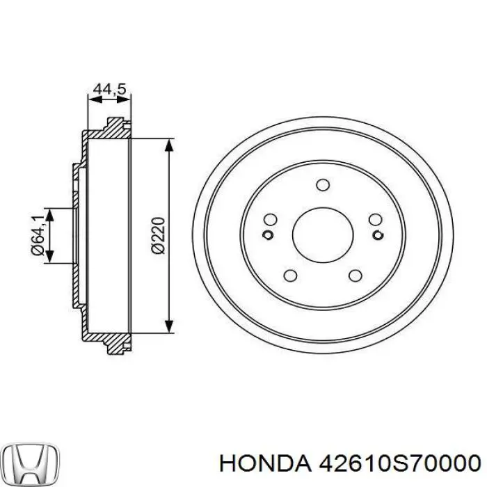 Tambor de freno trasero Honda 42610S70000 precio, desde 55,84 EUR