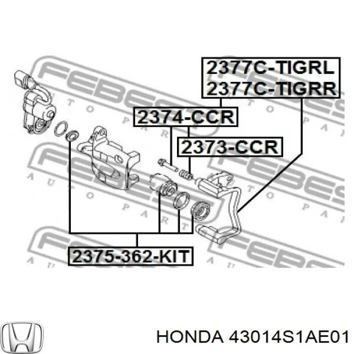 43014S1AE01 Honda soporte, pinza de freno trasera