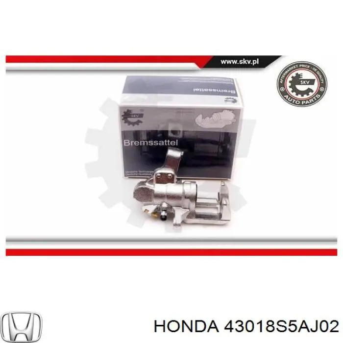43018S5AJ02 Honda Pinza de freno trasera derecha