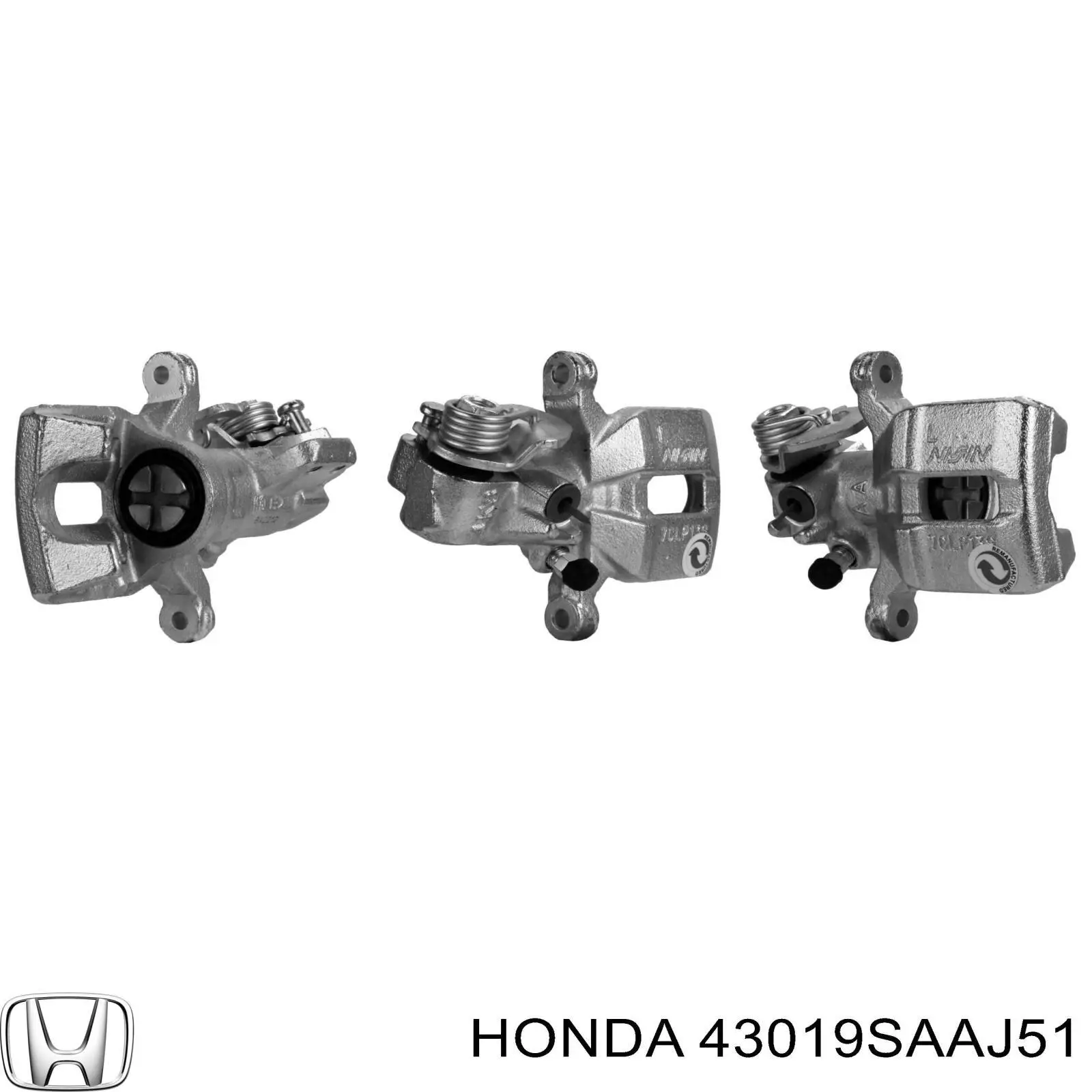 43019SAAJ51 Honda pinza de freno trasera izquierda