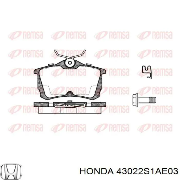 43022S1AE03 Honda pastillas de freno traseras