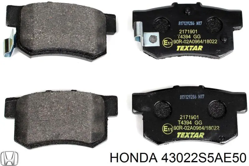 Pastillas traseras de freno Honda 43022S5AE50 precio, desde 19,81 EUR