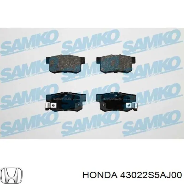 Pastillas de freno traseras 43022S5AJ00 Honda