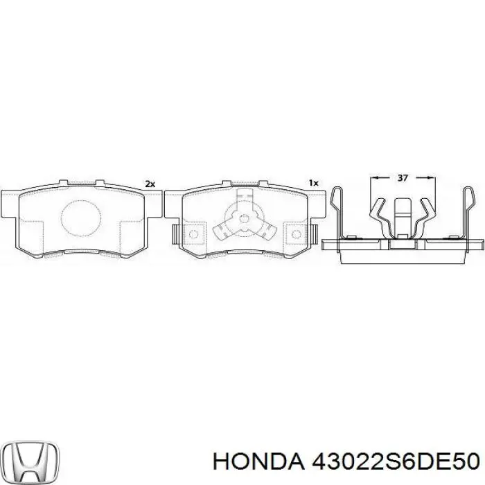 Pastillas traseras Honda 43022S6DE50