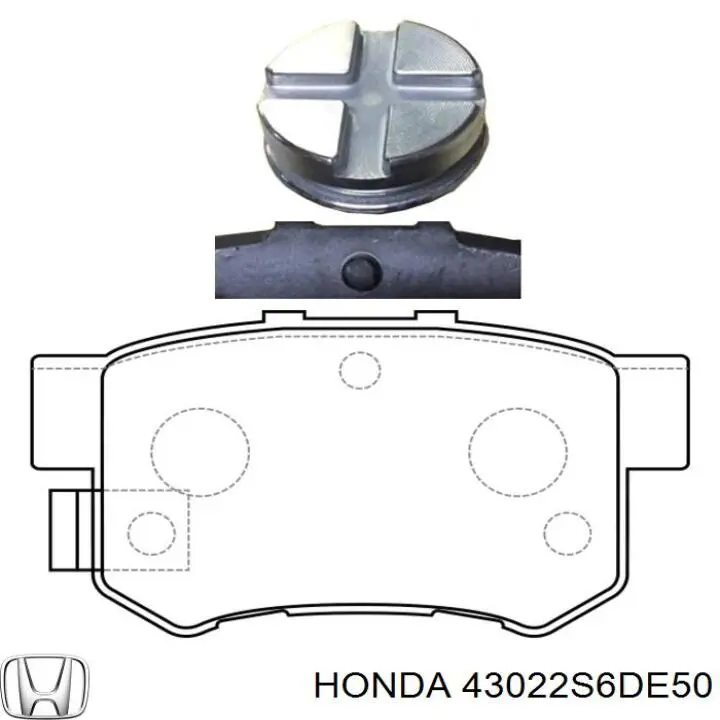 Pastillas de freno traseras 43022S6DE50 Honda