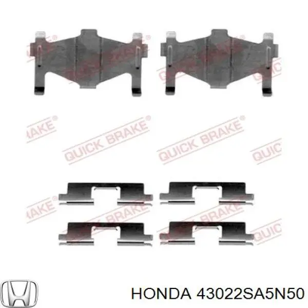 43022SA5N50 Honda pastillas de freno traseras