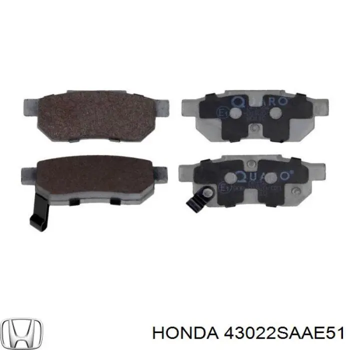 43022SAAE51 Honda pastillas de freno traseras