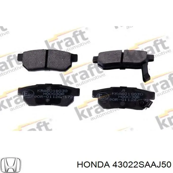 43022SAAJ50 Honda pastillas de freno traseras