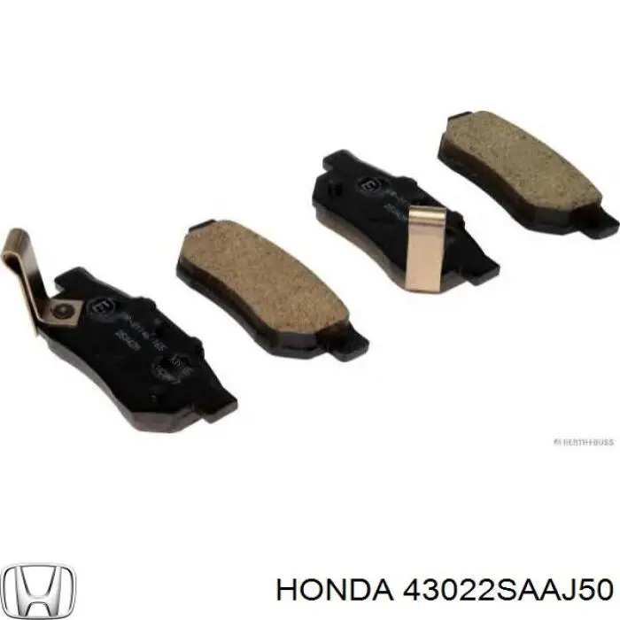 Pastillas de freno traseras 43022SAAJ50 Honda
