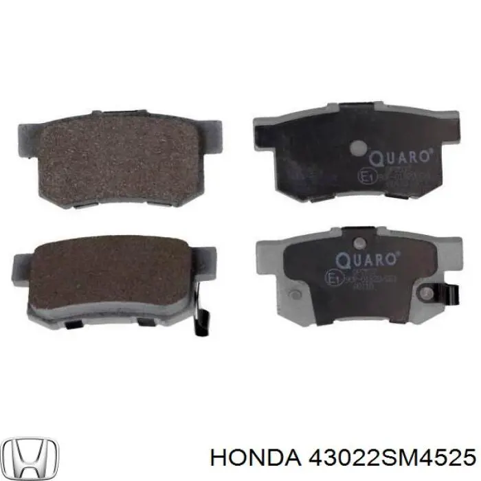 43022SM4525 Honda pastillas de freno traseras