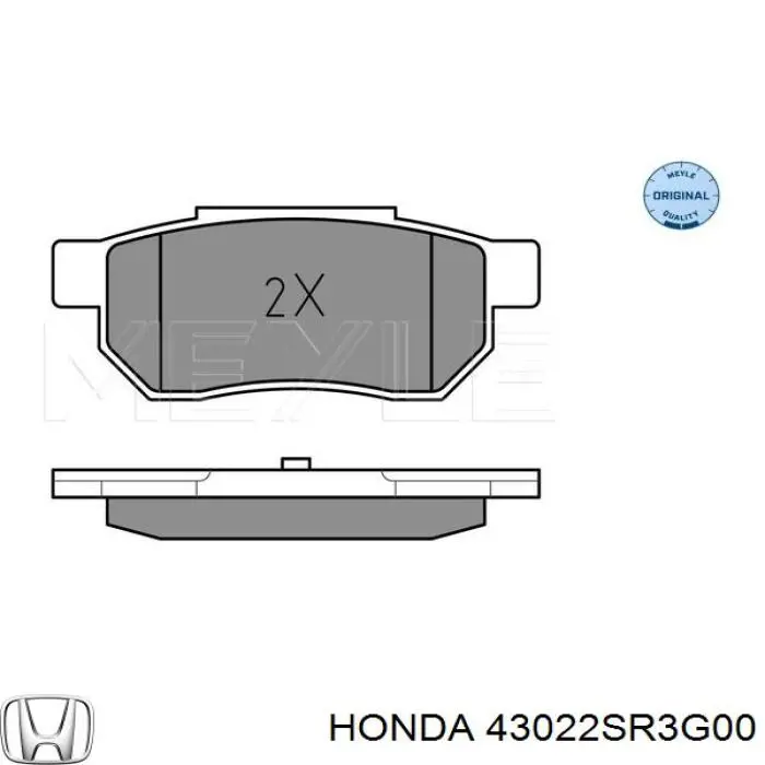 43022-SR3-G00 Honda pastillas de freno traseras