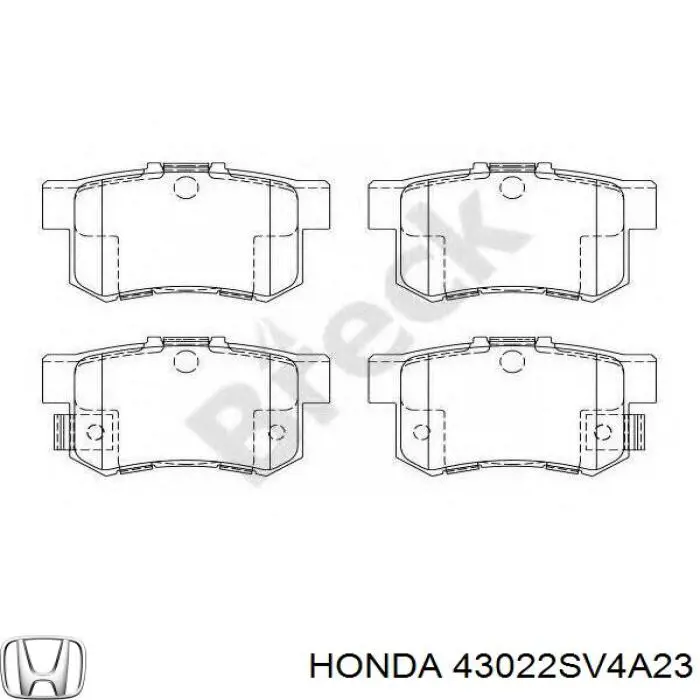 43022SV4A23 Honda pastillas de freno traseras