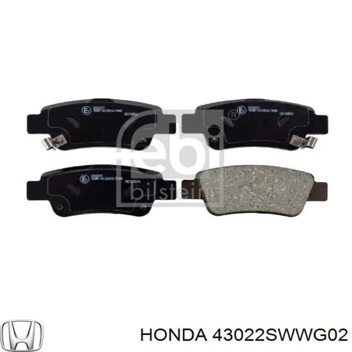 43022SWWG02 Honda pastillas de freno traseras