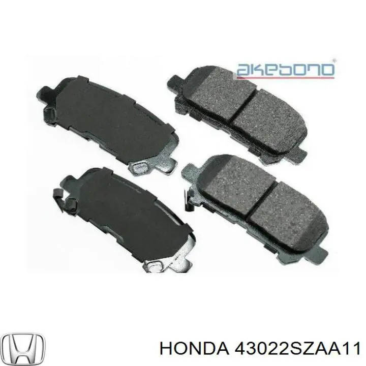 43022SZAA11 Honda pastillas de freno traseras