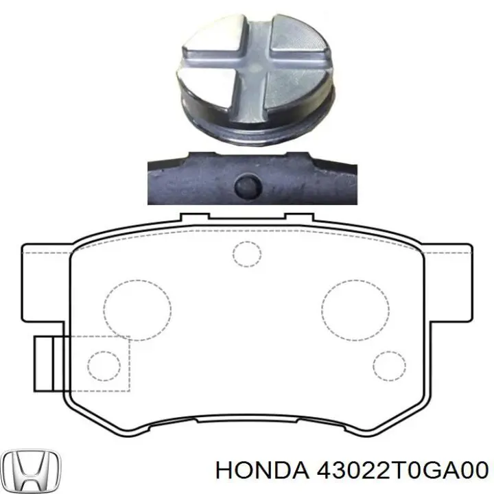 Pastillas de freno traseras 43022T0GA00 Honda