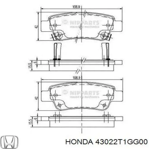 Pastillas traseras de freno Honda 43022T1GG00 precio, desde 26,55 EUR