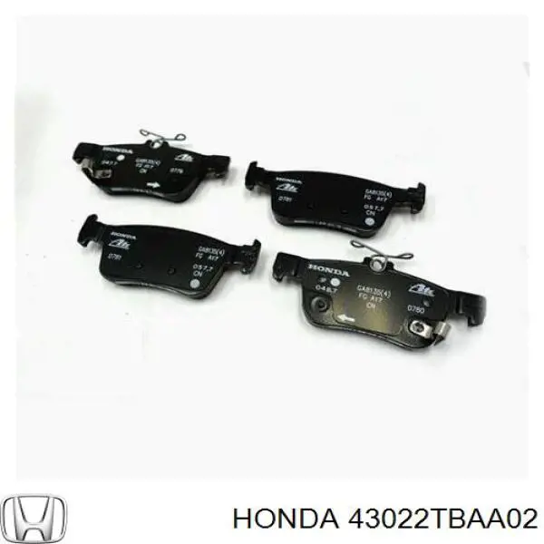 Comprar 43022TBAA02 Honda Pastillas de freno traseras