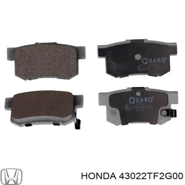 43022TF2G00 Honda pastillas de freno traseras